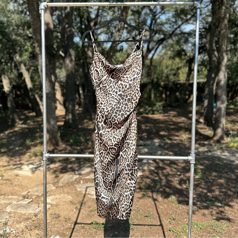 re:named Animal Print Strappy Dress